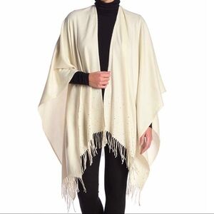 Ivory Stone Detail Solid Fringe Ryan’s Shrug